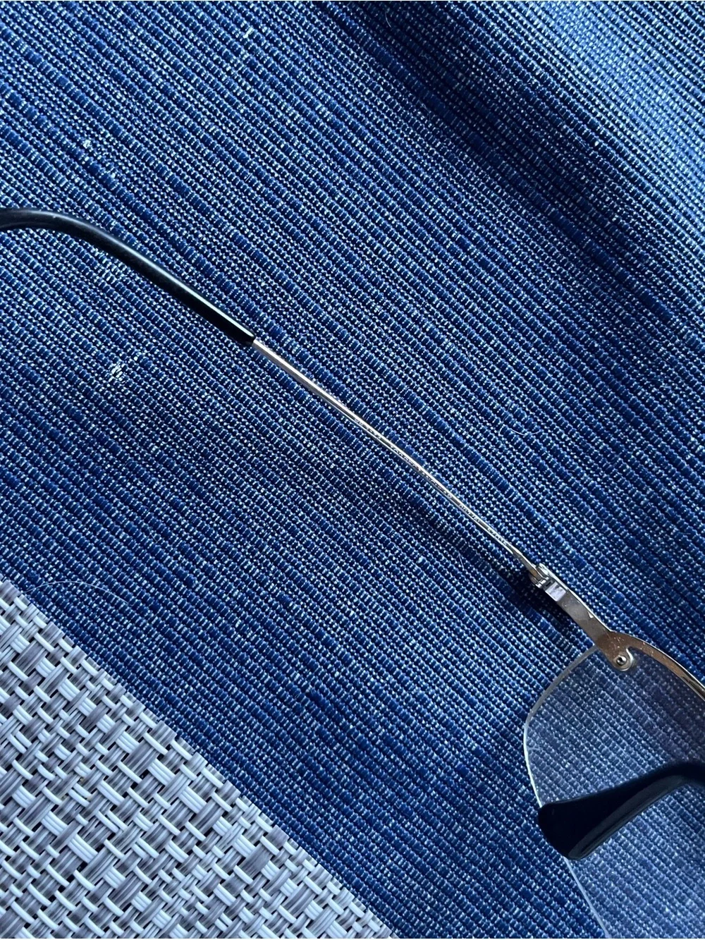 Vintage Ray Ban Rimless Silver/Clear Sunglasses with Black Case